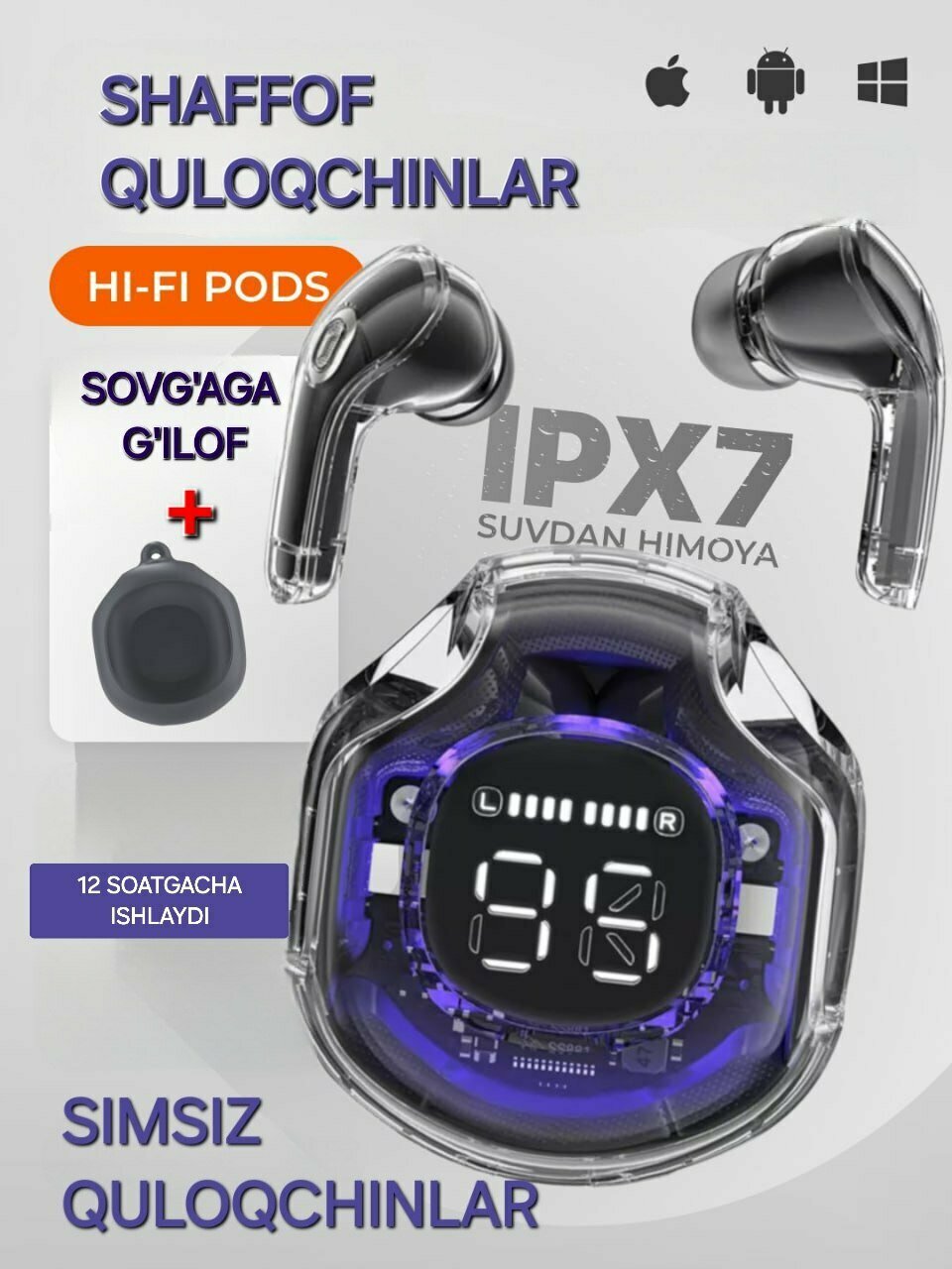 Наушники беспроводные Hi-Fi Pods, для iPhone и Android, сенсорные