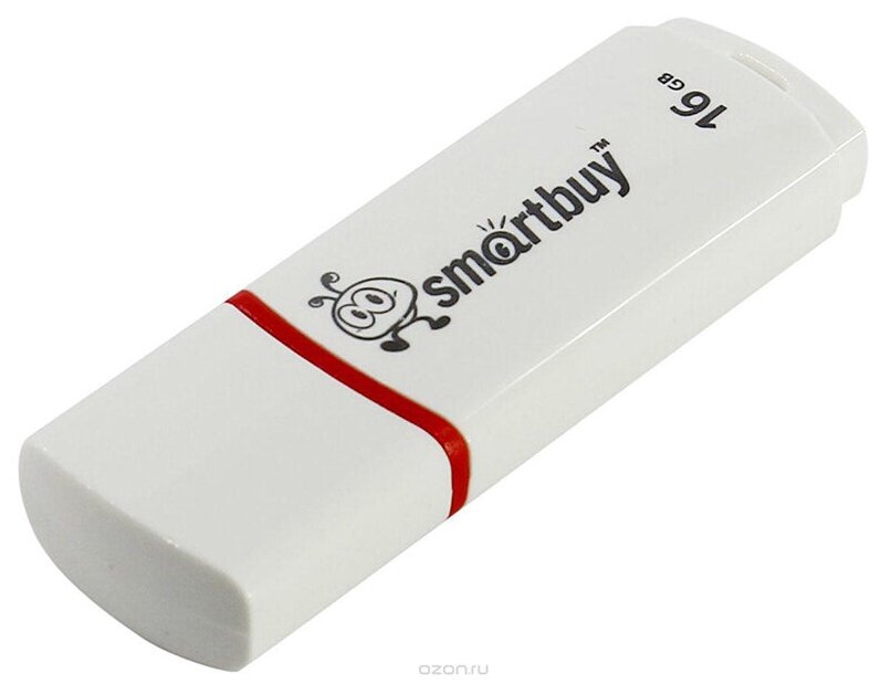 Память Smart Buy "Crown" 16GB USB 2.0 Flash Drive белый