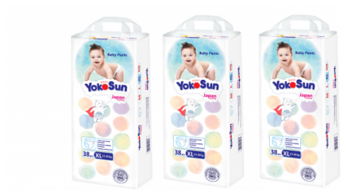 Набор 3 х YokoSun трусики размер XL (12-20 кг) 38 шт