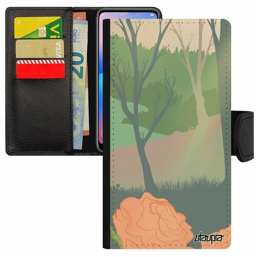 фото Чехол- книжка на мобильный iphone 7, "лесные розы" озеро пейзаж utaupia