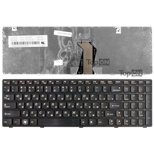 Клавиатура для ноутбука Lenovo Ideapad G580 G585 N580 P585 V580 Series Плоский Enter Черная с черной рамкой PN AELZ3700060 663₽