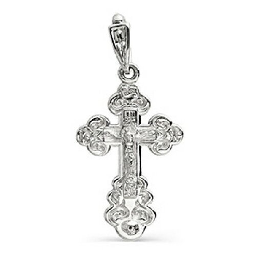 Крестик KARATOV, белое золото, 585 проба, золотистый, белый