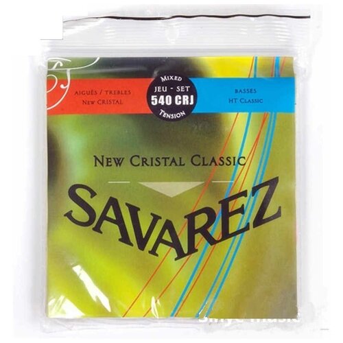 Savarez 540CRJ New Cristal Classic Red Blue medium-high tension струны для классической гитары, нейлон