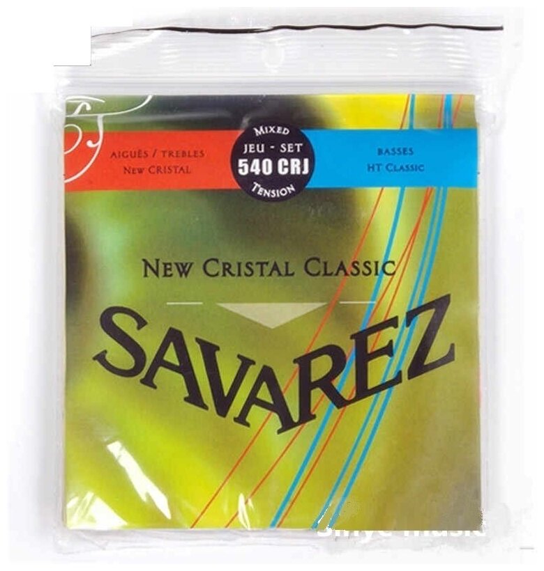 Savarez 540CRJ New Cristal Classic Red Blue medium-high tension струны для классической гитары, нейлон