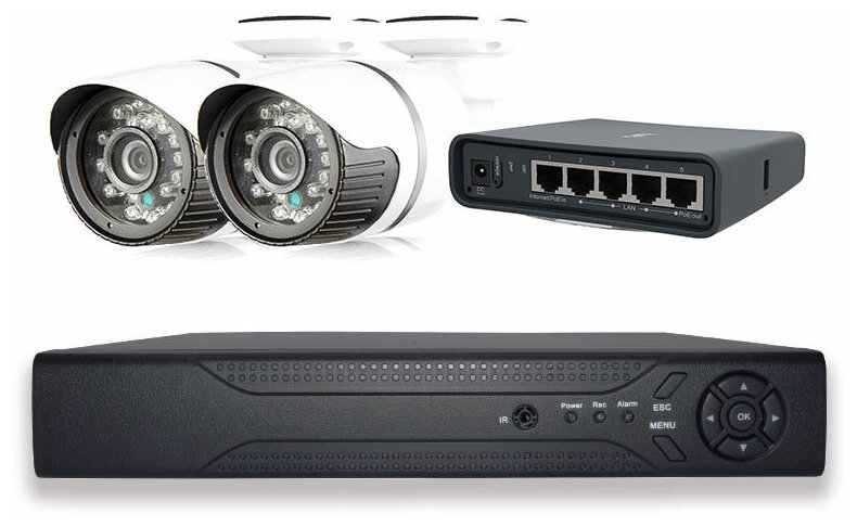 Комплект видеонаблюдения IP 2Мп Ps-Link KIT-A202IP 2 камеры для помещения