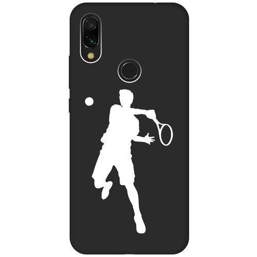 Матовый чехол Tennis W для Xiaomi Redmi 7 / Сяоми Редми 7 с 3D эффектом черный матовый чехол sarcasm w для xiaomi redmi 7 сяоми редми 7 с 3d эффектом черный