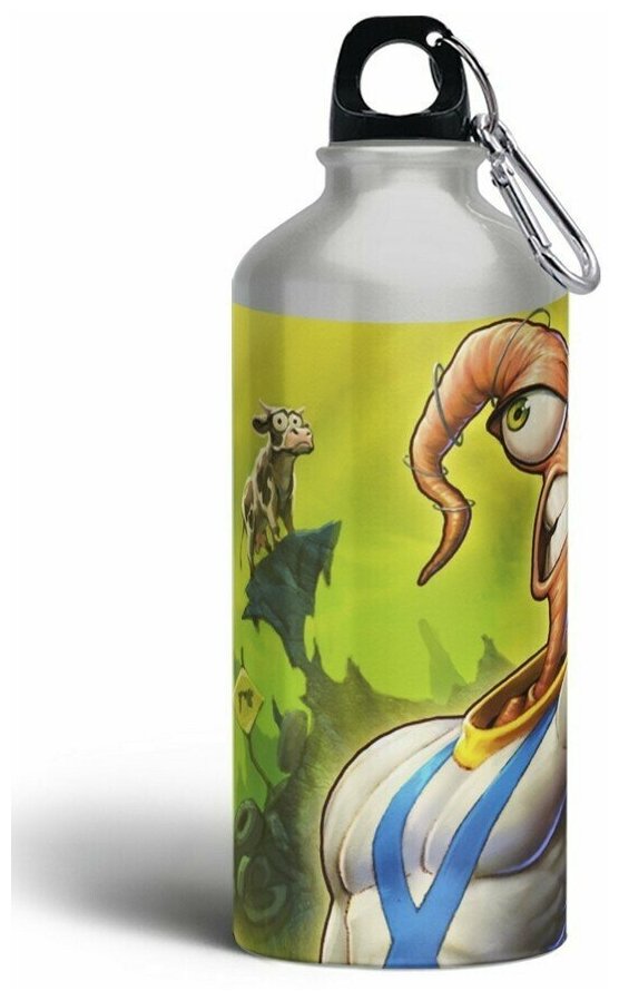 Бутылка спортивная/туристическая фляга игры Earthworm Jim 2 (ps3, ps4, ps5, Xbox, PC, Switch) - 6236