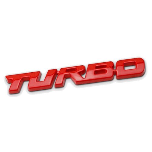 Надпись (наклейка, табличка, шильдик, эмблема) TURBO, 130х20 мм, цвет красный