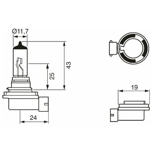 Лампа gigalight plus 120% h11 12v [55w] [блистер] [1 шт] Bosch 1987301133