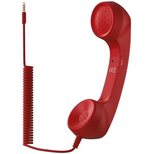 Ретро трубка телефонная для смартфона гарнитура с микрофоном GSMIN Retro (Красный)