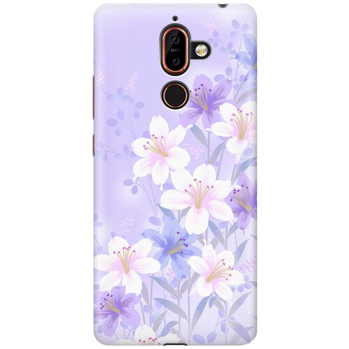 фото Силиконовый чехол на nokia 7 plus / нокиа 7 плюс с принтом "лилии на фиолетовом gosso