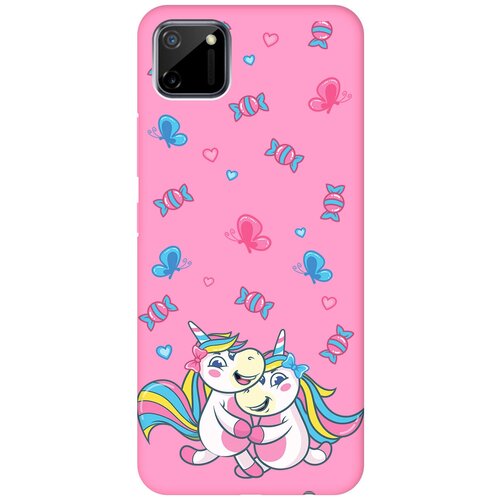 Матовый чехол Unicorns and Candies для realme C11 / Рилми С11 с 3D эффектом розовый матовый чехол unicorns and candies для realme 9 рилми 9 с 3d эффектом черный