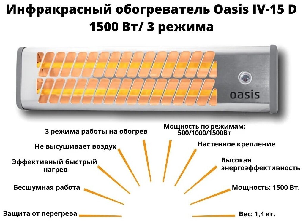 Инфракрасный обогреватель Oasis - фото №3