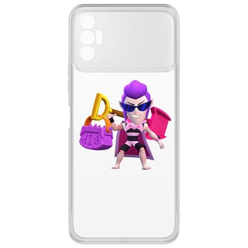 Чехол-накладка Clear Case Brawl Stars-Пляжный Мортис для TECNO Spark 8P