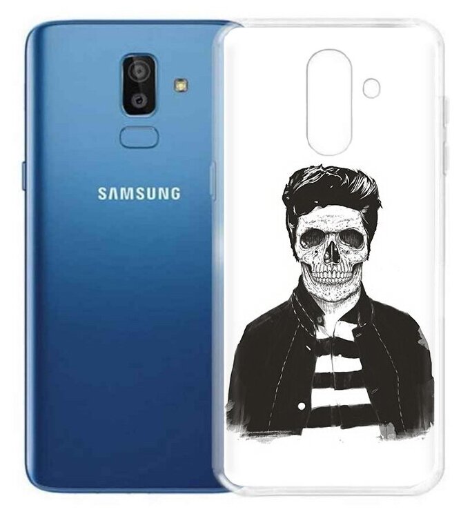 Чехол задняя-панель-накладка-бампер MyPads скелет для Samsung Galaxy J8 2018 (SM-J810) противоударный