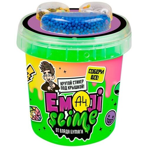 Волшебный мир Слайм Emoji-slime, зелёный, 110 г, Влад А4