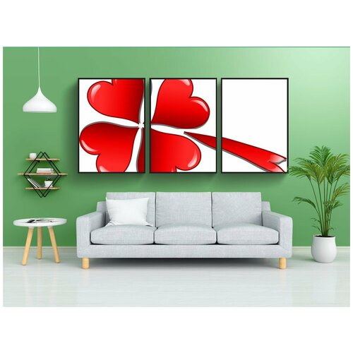 фото Набор модулных постеров для интерьера "клевер, трилистник, любовь" 60x90 см. в тубусе, без рамки lotsprints