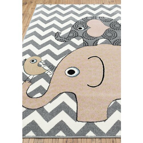 Ковер на пол 1,33 на 1,9 м в детскую, серый, бежевый Lids 18008-119