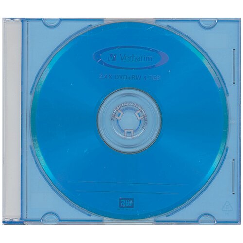 Диск DVD+RW (плюс) VERBATIM, 4,7 Gb, 4x, Color Slim Case