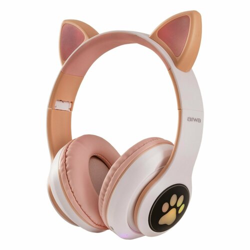 Детские наушники AW001 беспроводные накладные микрофон 400 мАч белый-розовый 145400₽