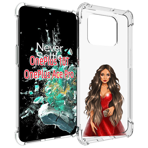 Чехол MyPads девушка-в-вечернем-платье женский для OnePlus 10T задняя-панель-накладка-бампер