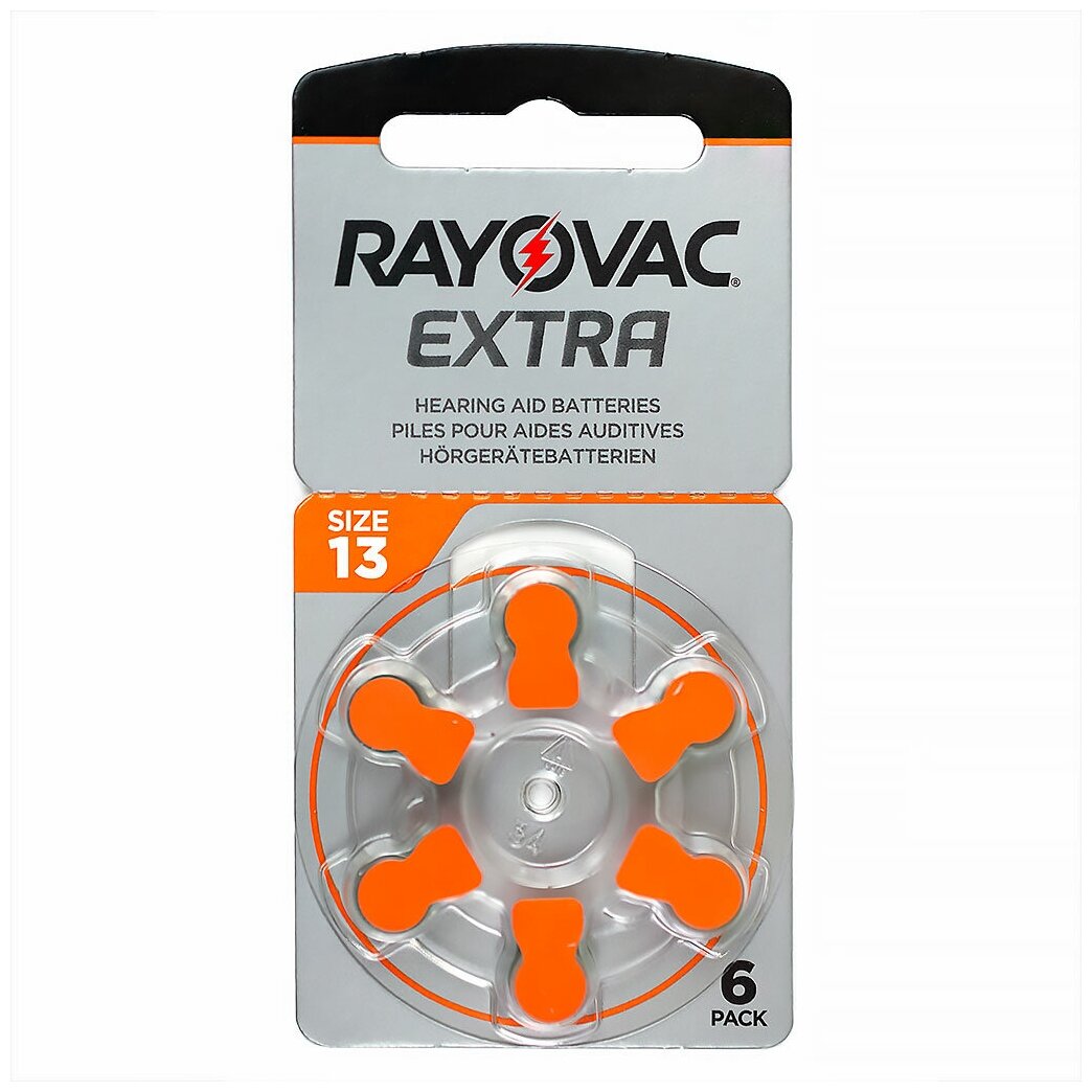 Элемент питания Rayovac Extra ZA13 BL-6