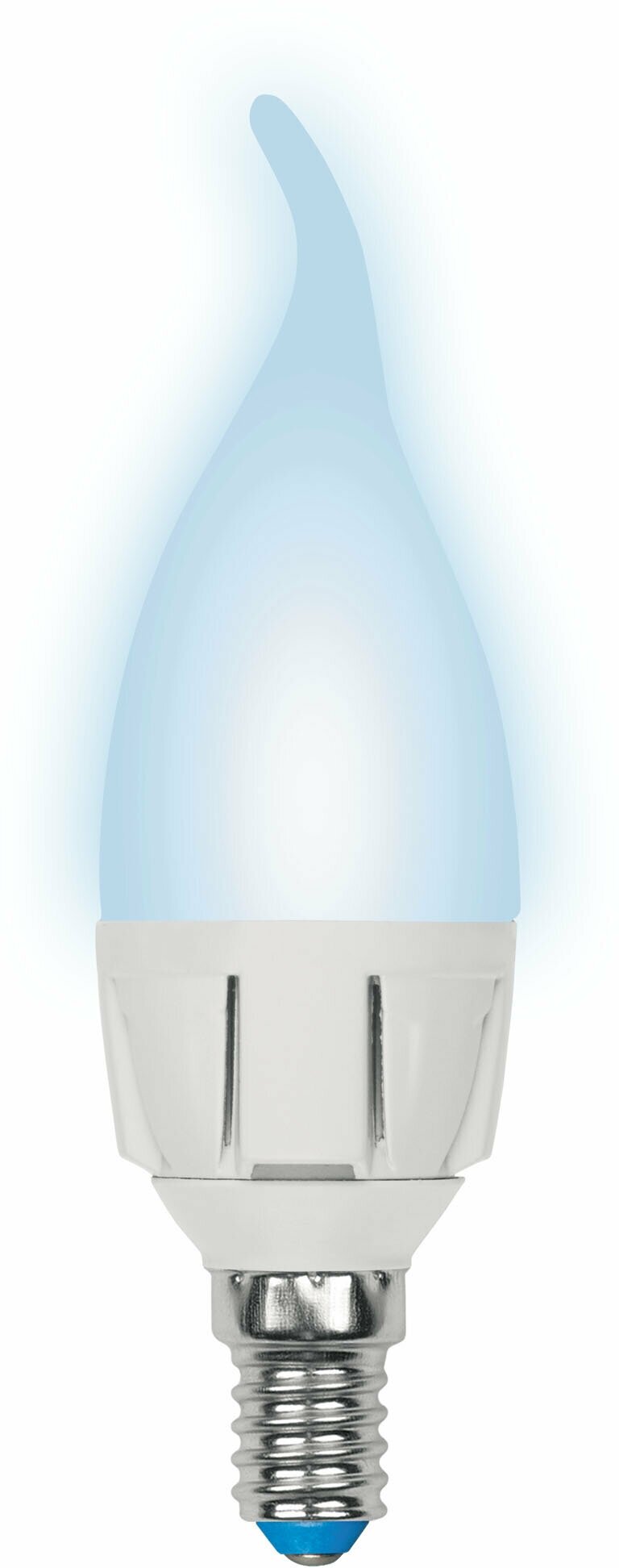 Светодиодная лампа свеча на ветру Белый дневной 7W UL-00002415 LED-CW37 7W/NW/E14/FR PLP01WH яркая