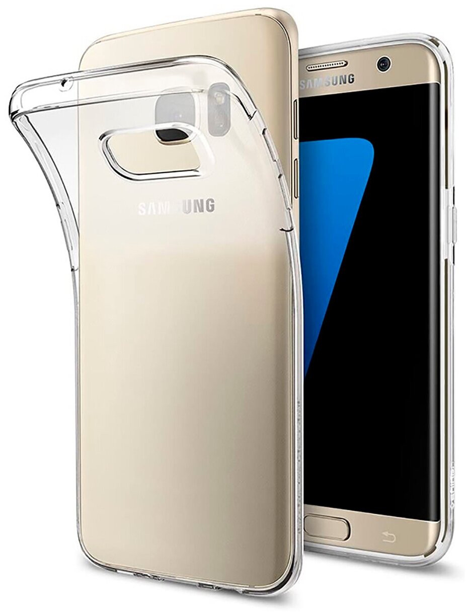 Силиконовый чехол на Samsung Galaxy S7 Edge / Самсунг С7 Эдж прозрачный