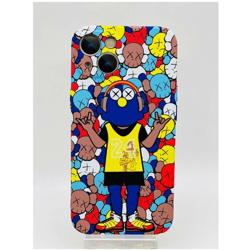 Силиконовый чехол для iPhone 13 Luxo Kaws/ Чехол светящиеся в темноте