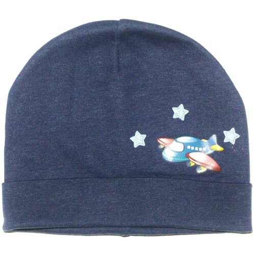 фото Шапка для мальчика демисезонная из двухслойного трикотажа, размер 50-52 нет бренда