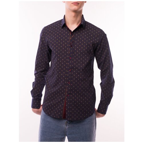 фото Рубашка мужская paolo maldini с длинным рукавом, полуприталенная hs-vl-7