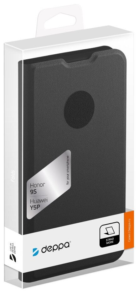 Чехол Book Cover для Honor 9S/Huawei Y5P (2020), черный, Deppa 87615