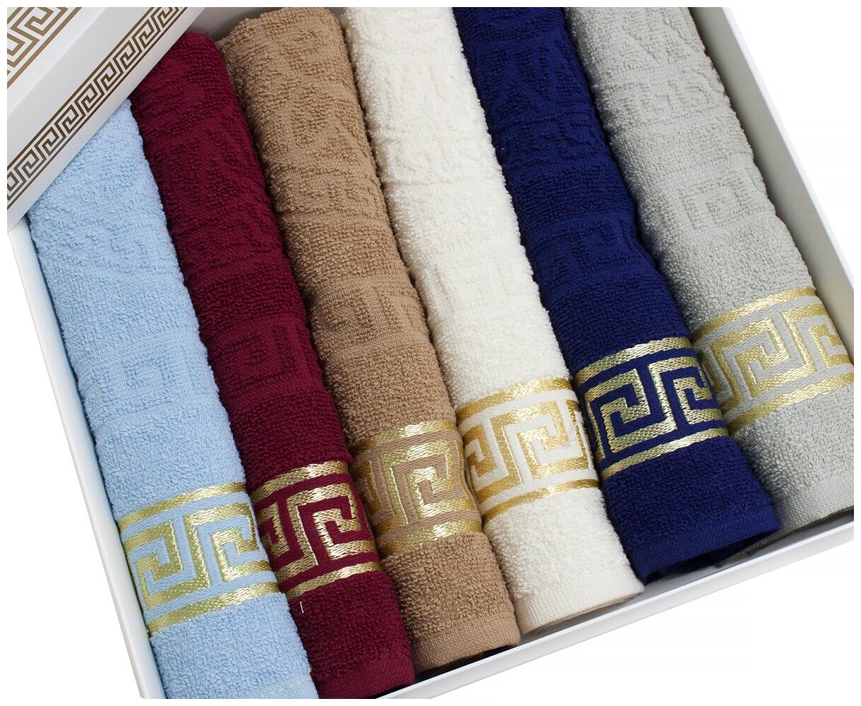 Комплект махровых полотенец Грек 30x50 см (6 шт) Karven (разноцветный), Комплект полотенец (30x50см)