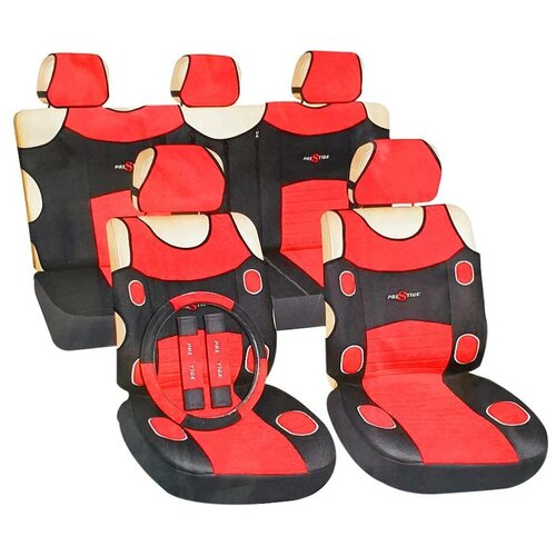 Авточехлы универсальные (майки) комплект с оплеткой на руль 