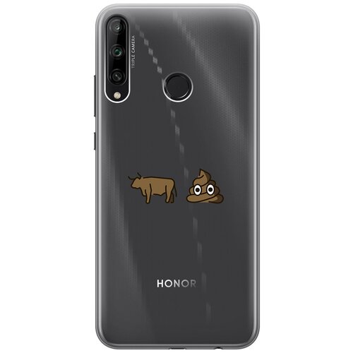 Силиконовый чехол с принтом Bull Shit для Honor 9C / Huawei P40 Lite E / Хуавей П40 Лайт Е / Хонор 9С