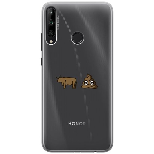 Силиконовый чехол с принтом Bull Shit для Honor 9C / Huawei P40 Lite E / Хуавей П40 Лайт Е / Хонор 9С матовый чехол lady unicorn для honor 9c huawei p40 lite e хуавей п40 лайт е хонор 9с с 3d эффектом розовый