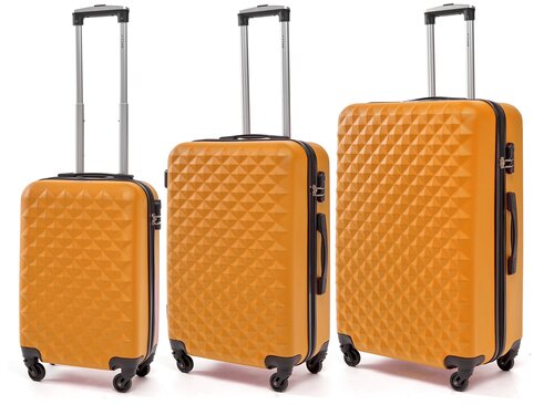 Комплект чемоданов Lacase, 3 шт., 100 л, оранжевый