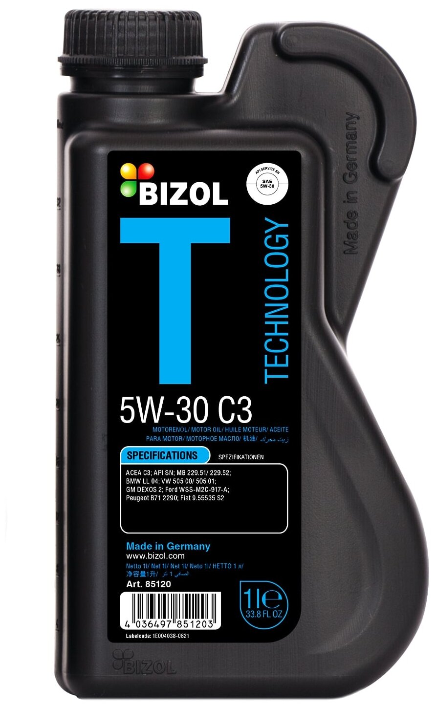 Синт. мот.масло BIZOL 85120 Technology 5W-30 C3 SN C3 (1л)