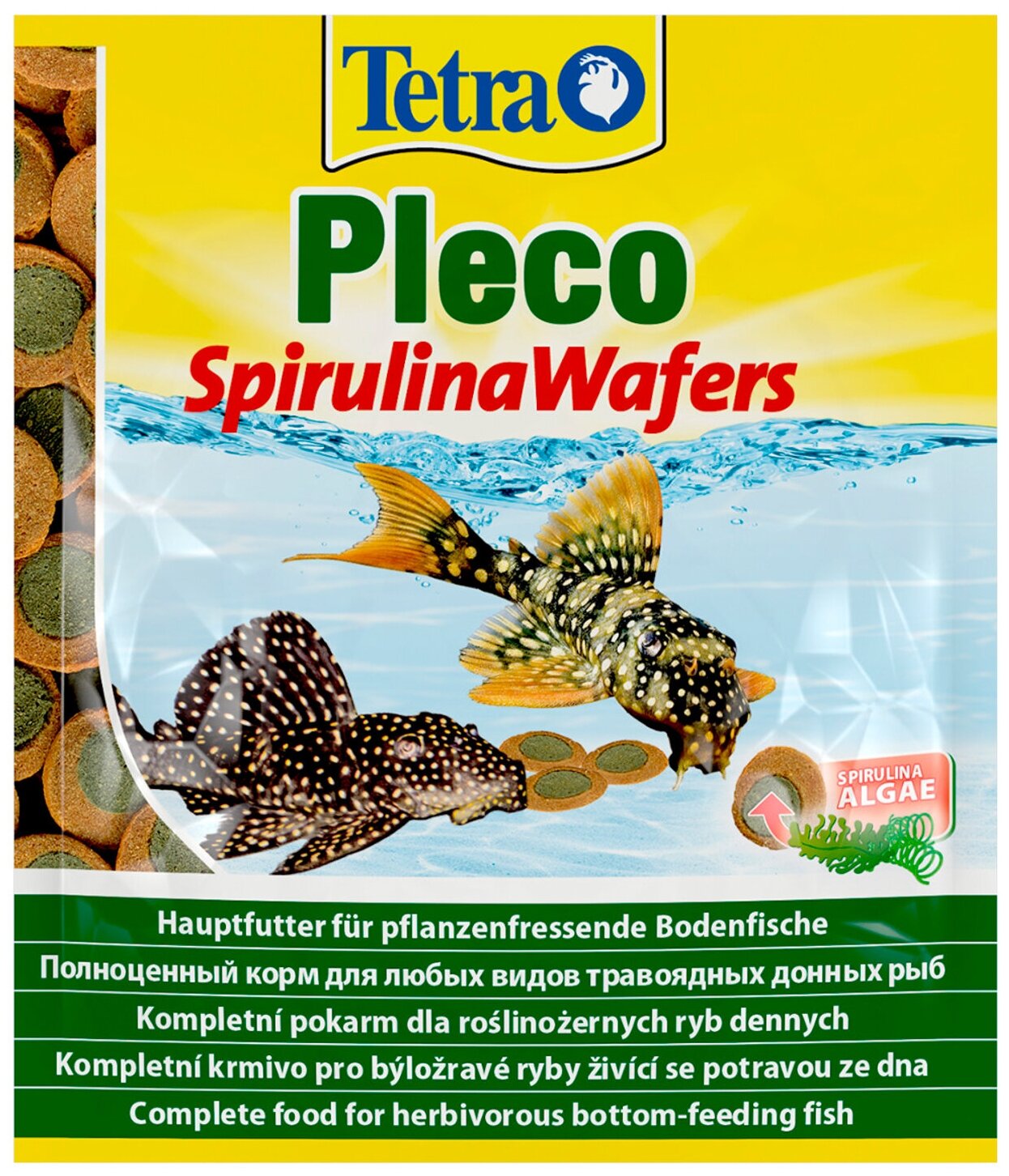 Корм для крупных растительноядных донных рыб TETRA Pleco Spirulina Wafers 15г - фотография № 1