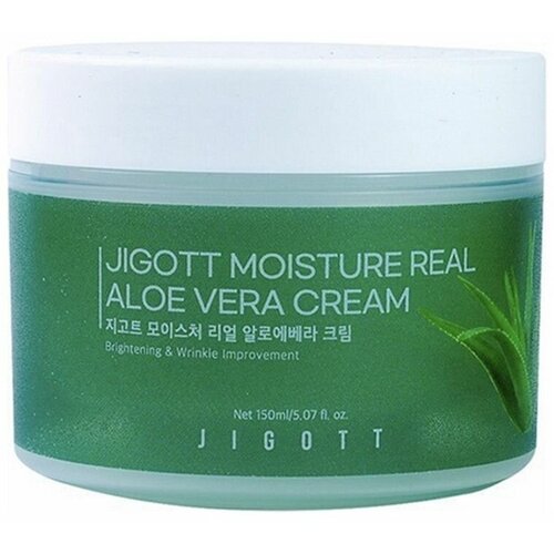 Крем с экстрактом алоэ вера Jigott Moisture Real Aloe Vera Cream, 150 мл крем с экстрактом алоэ вера jigott moisture real aloe vera cream 150 мл