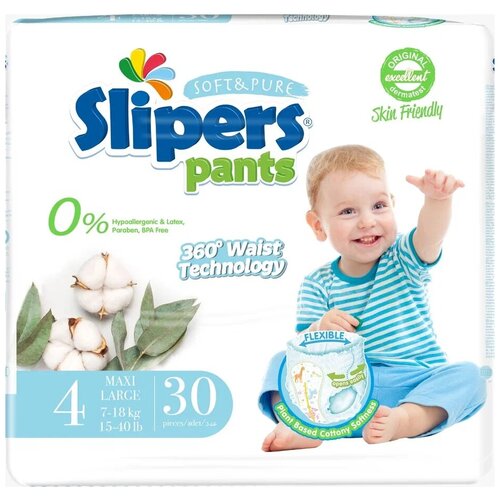 Трусики-подгузники Slipers L (7-18 кг) 30 шт
