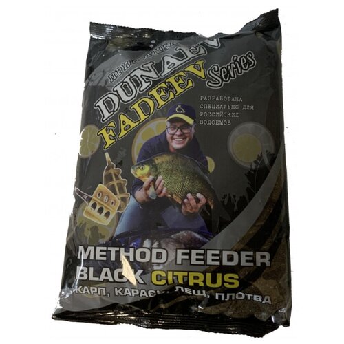 дунаев прикормка dunaev fadeev 1кг feeder carp black Дунаев Прикормка DUNAEV-FADEEV 1кг Method Feeder Black Citrus (Цитрус Чёрная)