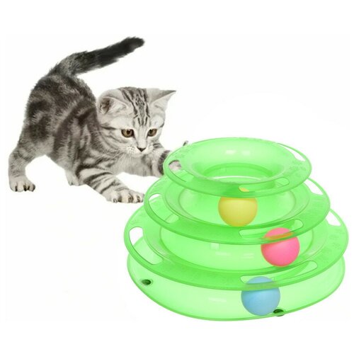 Игрушка для кошек интерактивная Волна удовольствия 25*13см цвет зеленый Ultramarine