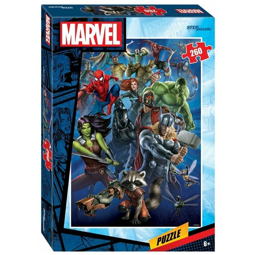 Пазл Мстители, Marvel, 260 деталей / Step Puzzle пазлы step puzzle 160 элементов человек паук marvel 94152