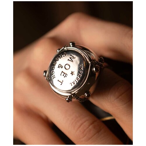 фото Кольцо «пробка» с цитринами из белого серебра 925 пробы flymi