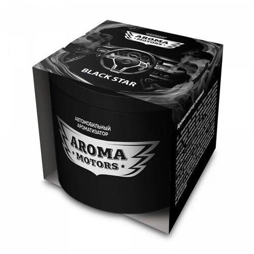 Ароматизатор для автомобиля гелевый «Aroma Motors» BLACK STAR в картонной упаковке (круглый) 100мл арт. AC-0171