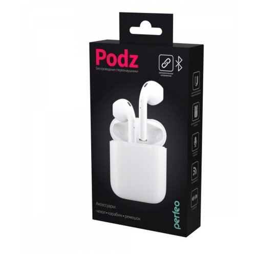 Perfeo Наушники PERFEO PODZ вставные BLUETOOTH белые