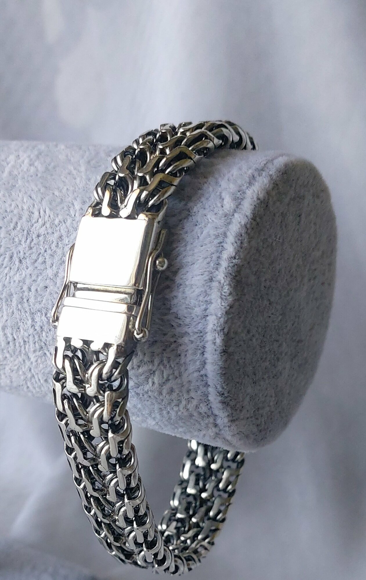 Браслет-цепочка Леона Серебряный мужской браслет "Император", серебро, 925 проба, чернение