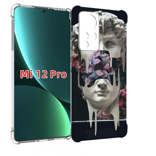 Чехол MyPads статуя-с-цветами-внутри для Xiaomi 12S Pro задняя-панель-накладка-бампер