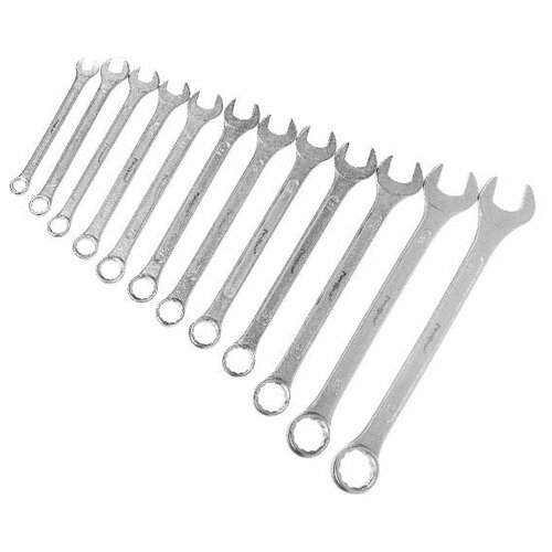 Набор ключей гаечных комбинированных, углеродистая сталь, 12 предметов, (уп.)